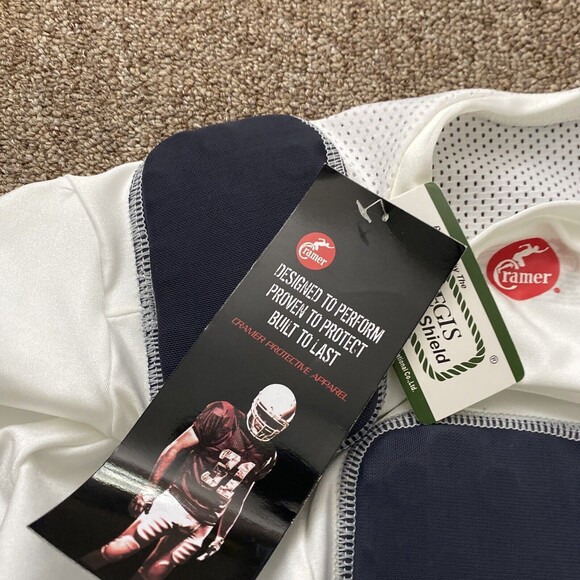 New Cramer Youth Large white Padded football jersey nwt - Picture 2 of 4
